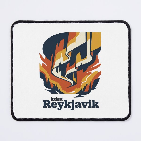 Item preview, Reykjavik Northern Lights Bold Retro Graphic Art designed and sold by Inkworksbyshery.