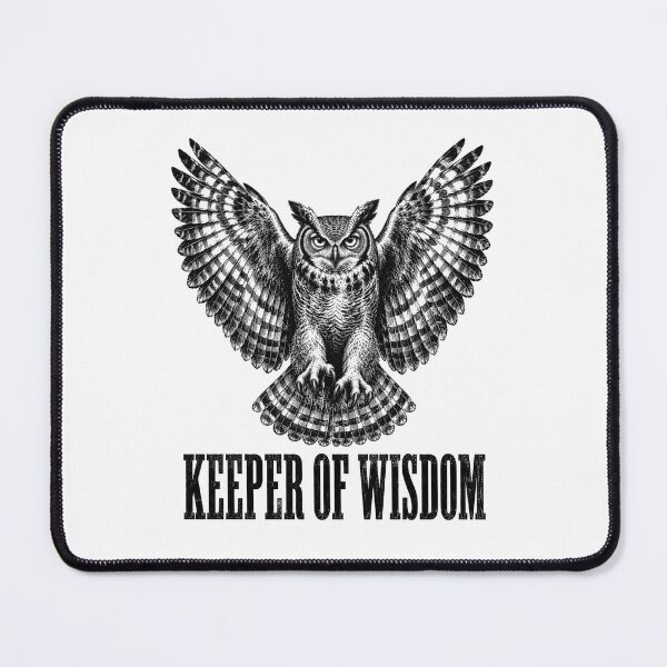 Item preview, Keeper of Wisdom – Flying Owl Vintage Engraving designed and sold by MotionBanana Art.