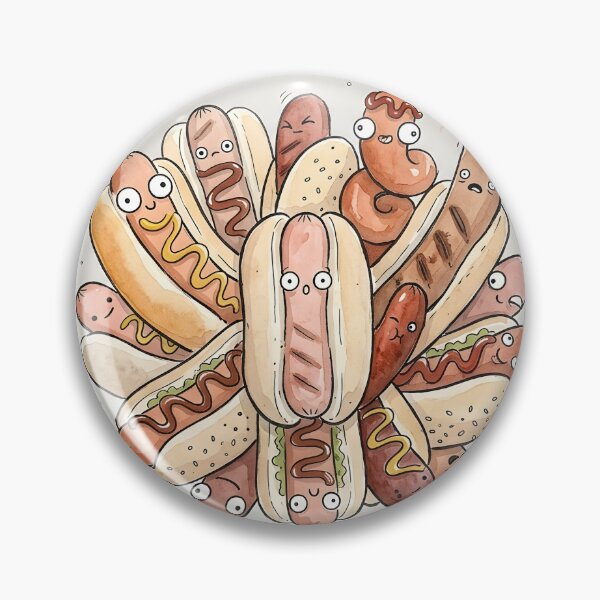 Item preview, Cute Hot Dogs and Sausages Kawaii BBQ Food Art designed and sold by DuckOddity.