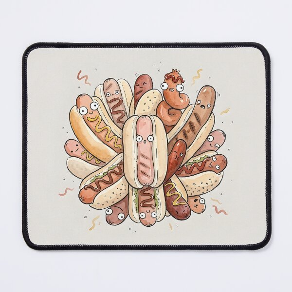 Item preview, Cute Hot Dogs and Sausages Kawaii BBQ Food Art designed and sold by DuckOddity.