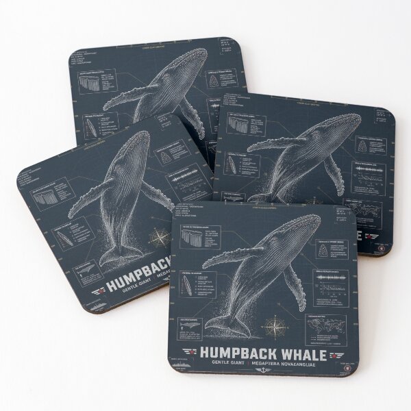 Item preview, Humpback Whale Blueprint Art | Sea Creatures Technical Illustration designed and sold by SunnyDesign82.