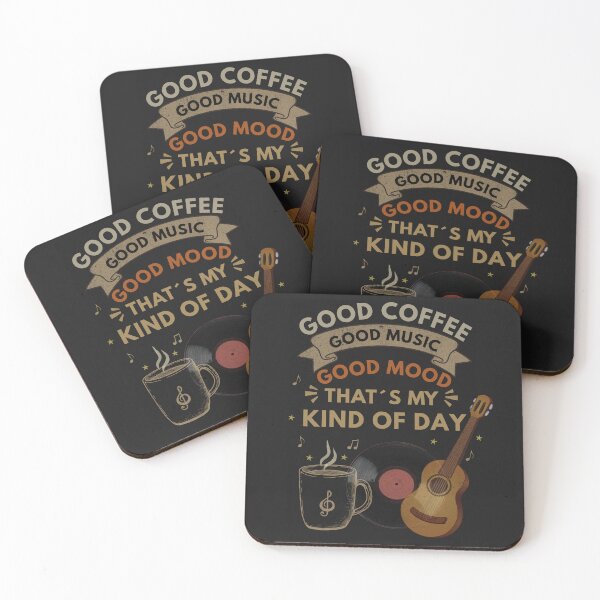 Item preview, Good Coffee Good Music Good Mood Guitar Lover Shirt designed and sold by Joyful-Pixel.