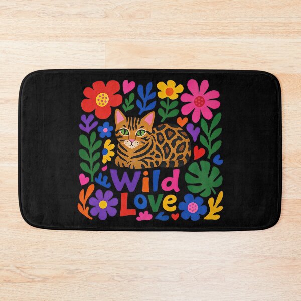 Item preview, Wild Love – Colorful Folk Art Bengal Cat designed and sold by Bengoer18.