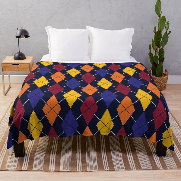 Item preview, Pixel Art Argyle Seamless Pattern in Navy Gold and Crimson designed and sold by mrhighsky.