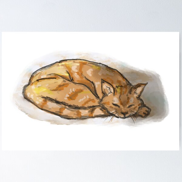 Item preview, Cozy Sleeping Orange Tabby Cat designed and sold by hopenoli_art.