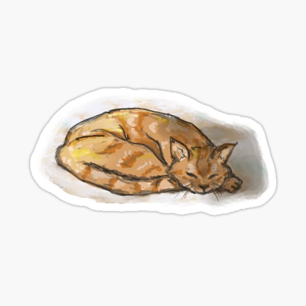 Item preview, Cozy Sleeping Orange Tabby Cat designed and sold by hopenoli_art.