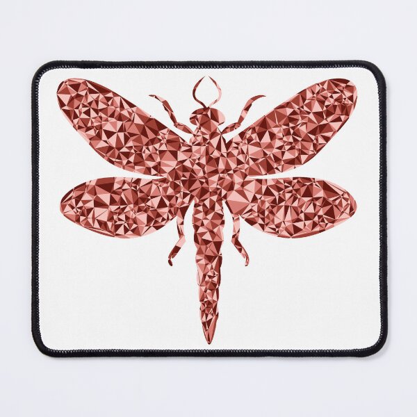 Item preview, Dragonfly Red Triangular Mosaic Silhouette Design designed and sold by DymondDesigns.