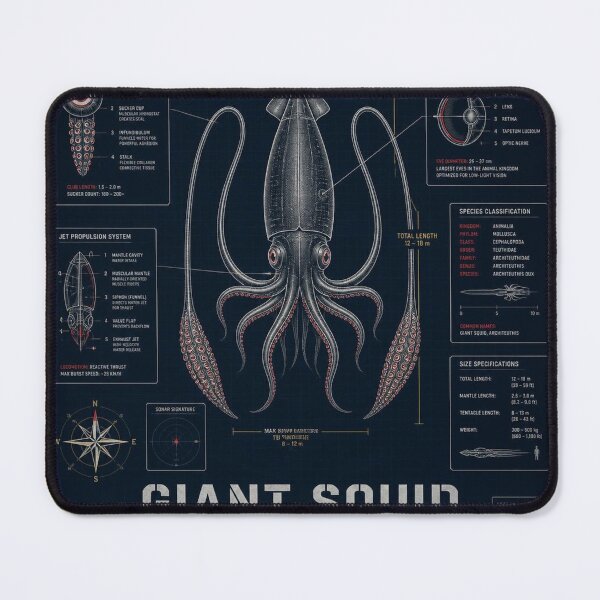 Item preview, Giant Squid Blueprint Art | Sea Creatures Technical Illustration designed and sold by SunnyDesign82.