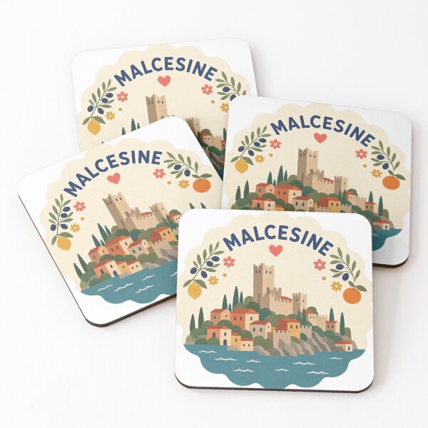 Item preview, Malcesine Italy Travel Souvenir Modern Folk Art designed and sold by VisualArtsOasis.