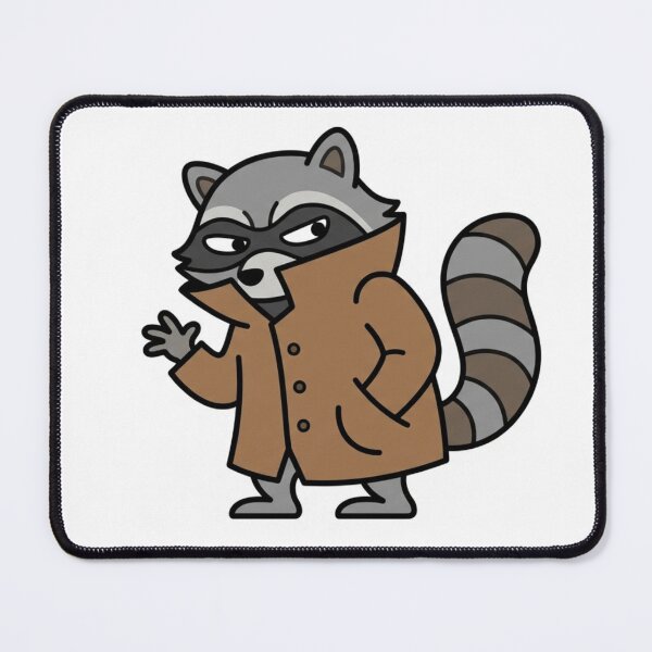 Item preview, Suspicious Raccoon Trench Coat Shady Business designed and sold by NeonNerd Studio.