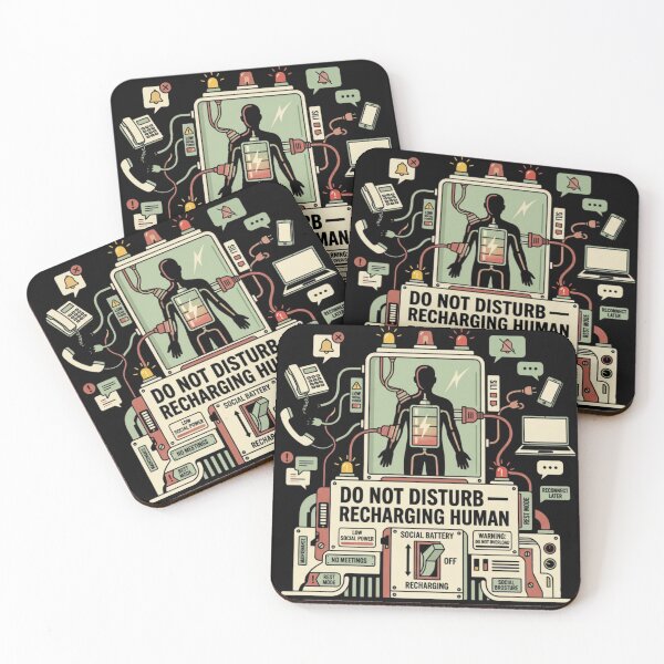 Item preview, Social Battery Recharging Human Introvert Humor designed and sold by ViviArtix.