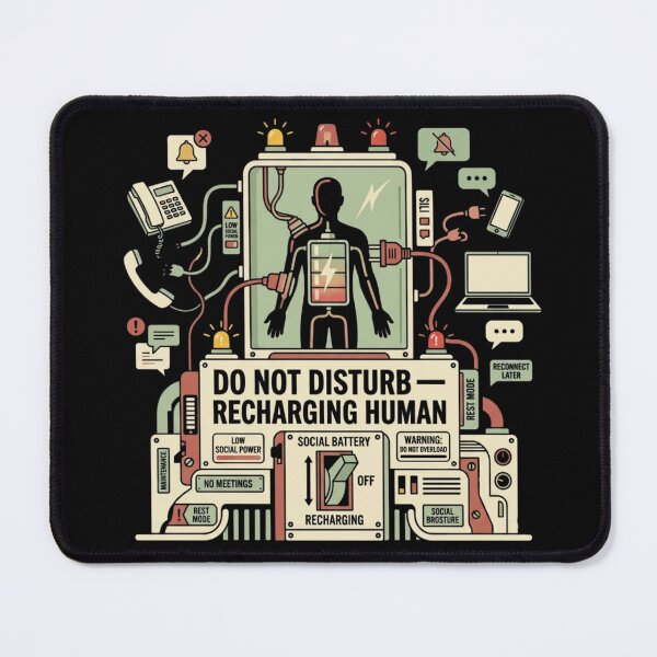 Item preview, Social Battery Recharging Human Introvert Humor designed and sold by ViviArtix.