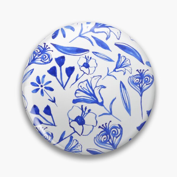 Item preview, Cobalt Blue Wildflowers in Watercolor designed and sold by ElizabethCoelho.