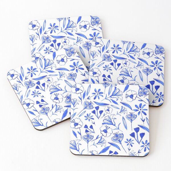 Item preview, Cobalt Blue Wildflowers in Watercolor designed and sold by ElizabethCoelho.