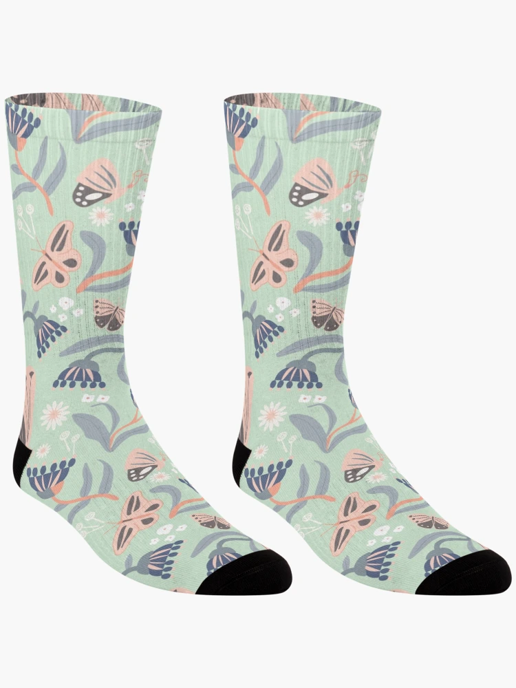 Thumbnail 3 of 5, Socks, Butterfly Life designed and sold by MYpatternlab.