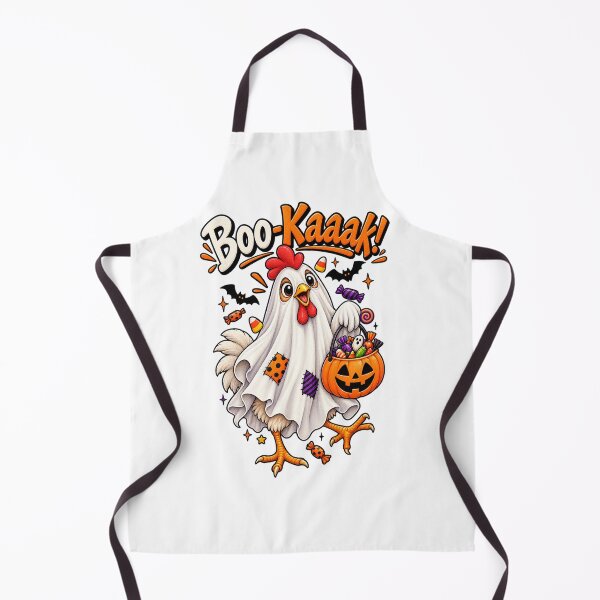 Item preview, Funny Halloween Chicken Design – Boo-Kaak Ghost Chicken with Candy Pumpkin designed and sold by Ayden World.