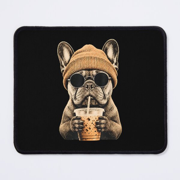 Item preview, Cool French Bulldog Wearing Beanie Sunglasses Drinking Iced Coffee Funny Dog Lover designed and sold by EricCotanori.
