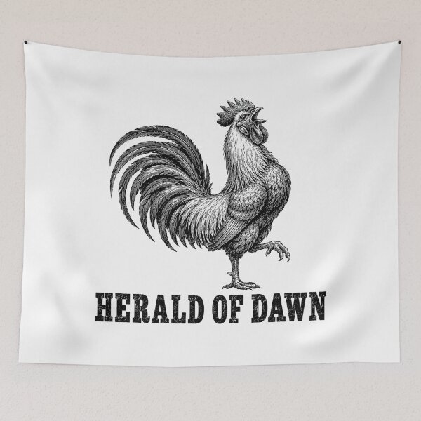 Item preview, Herald of Dawn – Crowing Rooster Vintage Engraving designed and sold by MotionBanana Art.