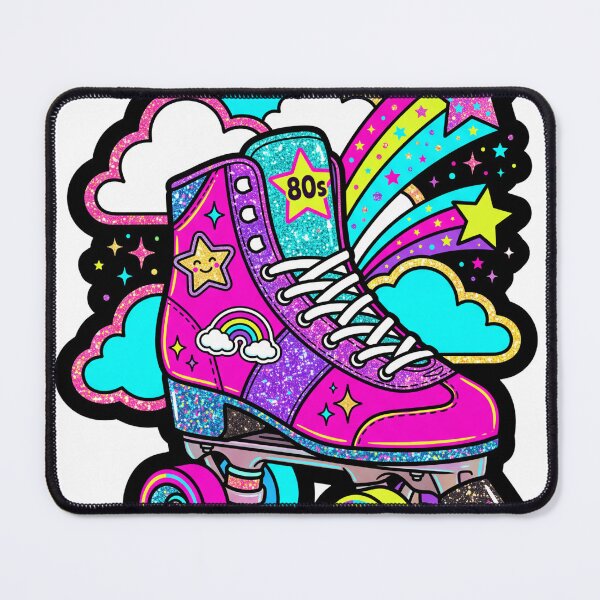 Item preview, Glitter Roller Skate 80s Retro Stars designed and sold by badbar.