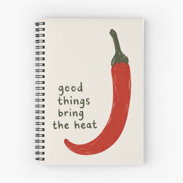 Item preview, Good Things Bring The Heat | Spicy Chili Pepper Art | Quirky Kitchen Decor | Cute Food Typography Print designed and sold by DESIGN DIMENSION .