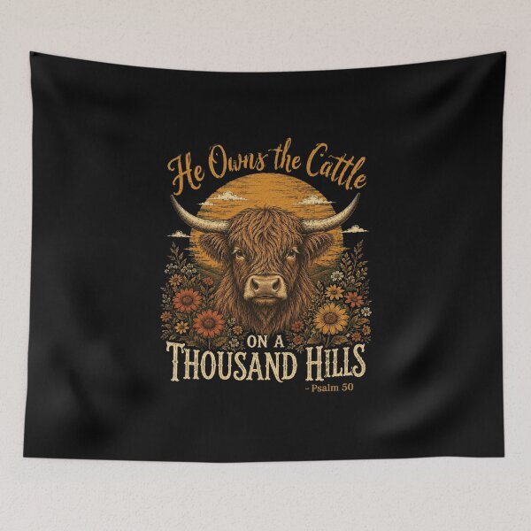 Item preview, Highland Cow Faith Graphic for Rustic Nature Lovers designed and sold by anapldv.