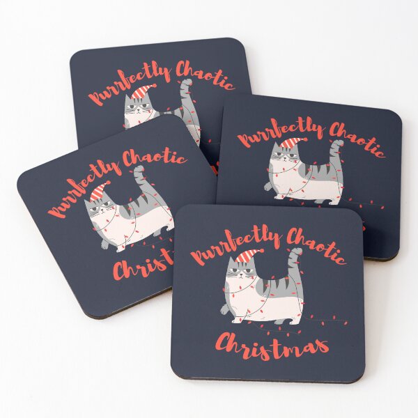 Item preview, Purrfectly Chaotic Christmas – Black Funny Cat Holiday Design Quote for Cat Lovers designed and sold by Artycom.