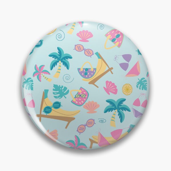 Item preview, Summer Beach Icons Pattern designed and sold by MYpatternlab.
