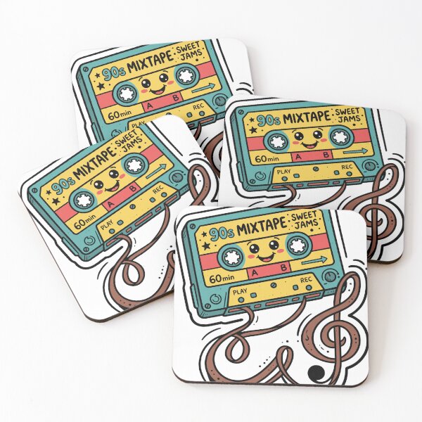 Item preview, Smiling Cassette Tape 90s Nostalgia Doodle designed and sold by badbar.