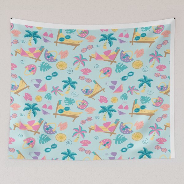 Item preview, Summer Beach Icons Pattern designed and sold by MYpatternlab.