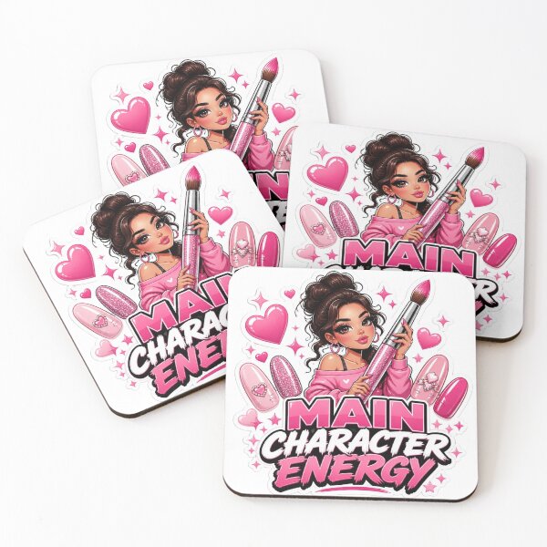 Item preview, Main Character Energy Pink Girl Sticker PNG | Cute Feminine Aesthetic Graphic | Confidence Quote Vinyl Decal | Kawaii Gift designed and sold by Stylestickers55.