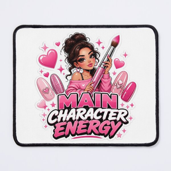 Item preview, Main Character Energy Pink Girl Sticker PNG | Cute Feminine Aesthetic Graphic | Confidence Quote Vinyl Decal | Kawaii Gift designed and sold by Stylestickers55.