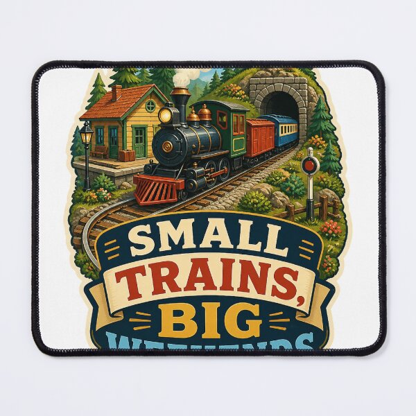 Item preview, Small Trains Big Weekends Model Railroad Art designed and sold by CheerfulNest.