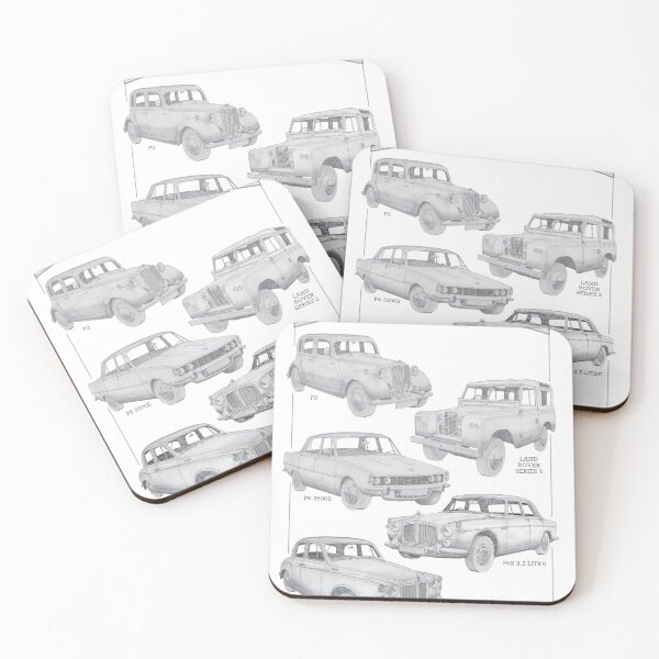 Item preview, Rover Cars - Five of the best hand-drawn designed and sold by Classic Car Art Drawings.