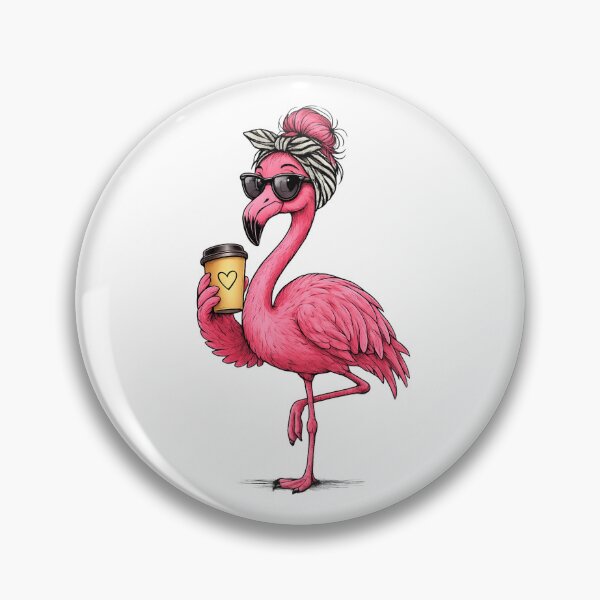 Artikelvorschau, Fabulous Pink Flamingo – Stylish Tropical Bird with Sunglasses & Headband entworfen und verkauft von LittleGinnyArt.