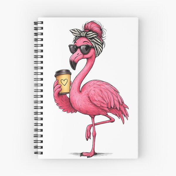 Artikelvorschau, Fabulous Pink Flamingo – Stylish Tropical Bird with Sunglasses & Headband entworfen und verkauft von LittleGinnyArt.