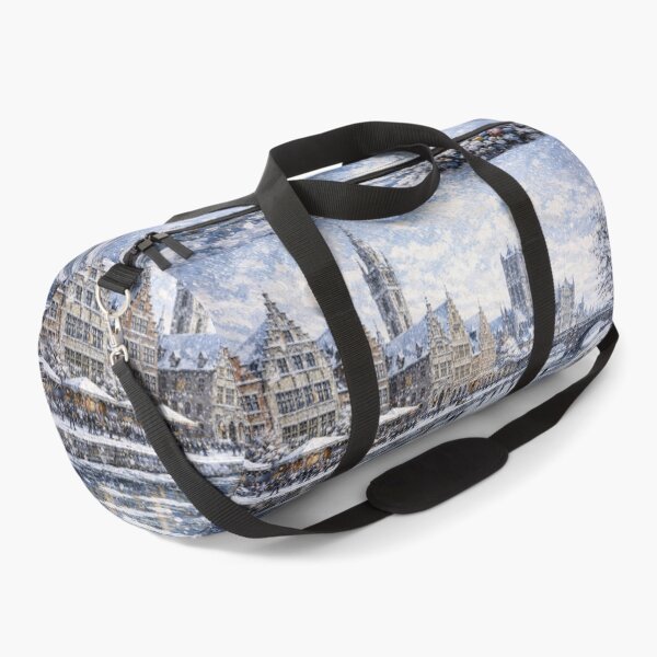 Item preview, Ghent in Belgium painting – A Winter Scene in This Beautiful European City. designed and sold by GalleryKauffeld.