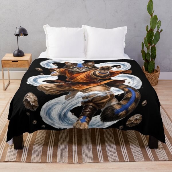 Item preview, Kimono Anime Cat Air Bending Warrior designed and sold by JediKittenWars.