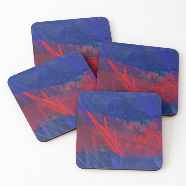 Item preview, Deep Blue Bright Red Collage designed and sold by Swooncake Press.