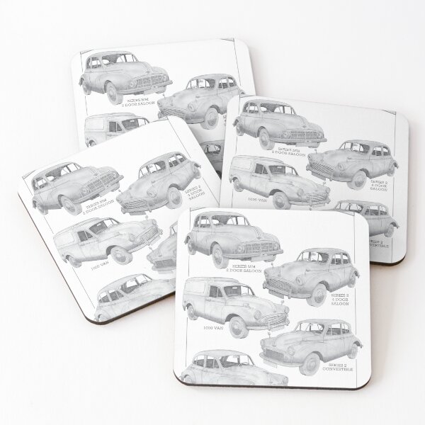 Item preview, Morris Minor Cars - Five of the best 2 hand-drawn designed and sold by Classic Car Art Drawings.