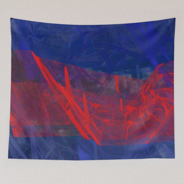 Item preview, Deep Blue Bright Red Collage designed and sold by Swooncake Press.