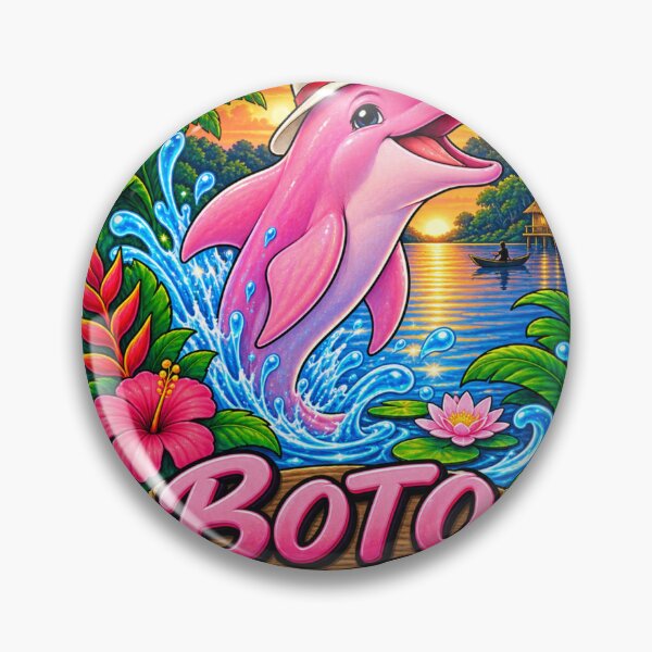 Item preview, Boto Cor de Rosa Pink River Dolphin designed and sold by Bloomelle Studio.