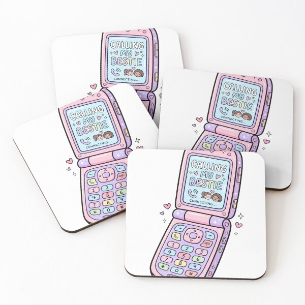Item preview, Calling My Bestie Flip Phone Pastel Doodle designed and sold by badbar.