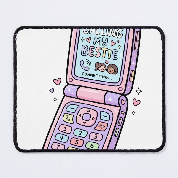 Item preview, Calling My Bestie Flip Phone Pastel Doodle designed and sold by badbar.