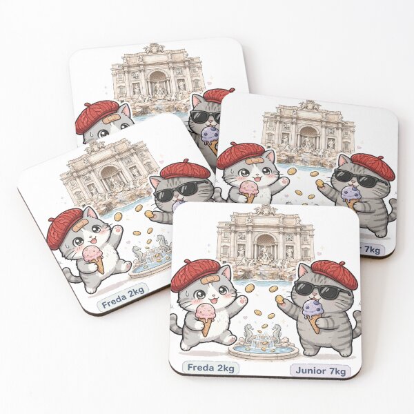 Item preview, Trevi Fountain Wish - Freda and Junior Rome Gelato Cats designed and sold by MAISON SYLVIE.