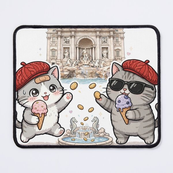 Item preview, Trevi Fountain Wish - Freda and Junior Rome Gelato Cats designed and sold by MAISON SYLVIE.
