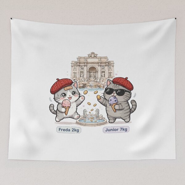 Item preview, Trevi Fountain Wish - Freda and Junior Rome Gelato Cats designed and sold by MAISON SYLVIE.