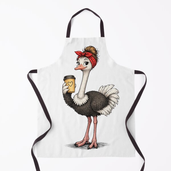 Item preview, Stylish Ostrich with Red Headband – Funny Farm Bird | Cute & Quirky Animal Design designed and sold by LittleGinnyArt.