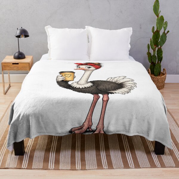 Item preview, Stylish Ostrich with Red Headband – Funny Farm Bird | Cute & Quirky Animal Design designed and sold by LittleGinnyArt.