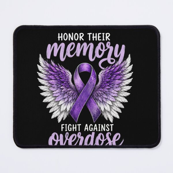 Item preview, Overdose Awareness Purple Ribbon Angel Wings Tribute designed and sold by anapldv.
