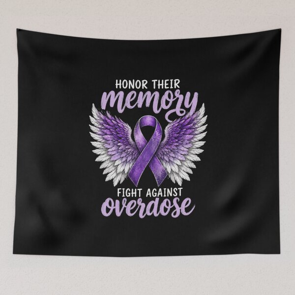 Item preview, Overdose Awareness Purple Ribbon Angel Wings Tribute designed and sold by anapldv.